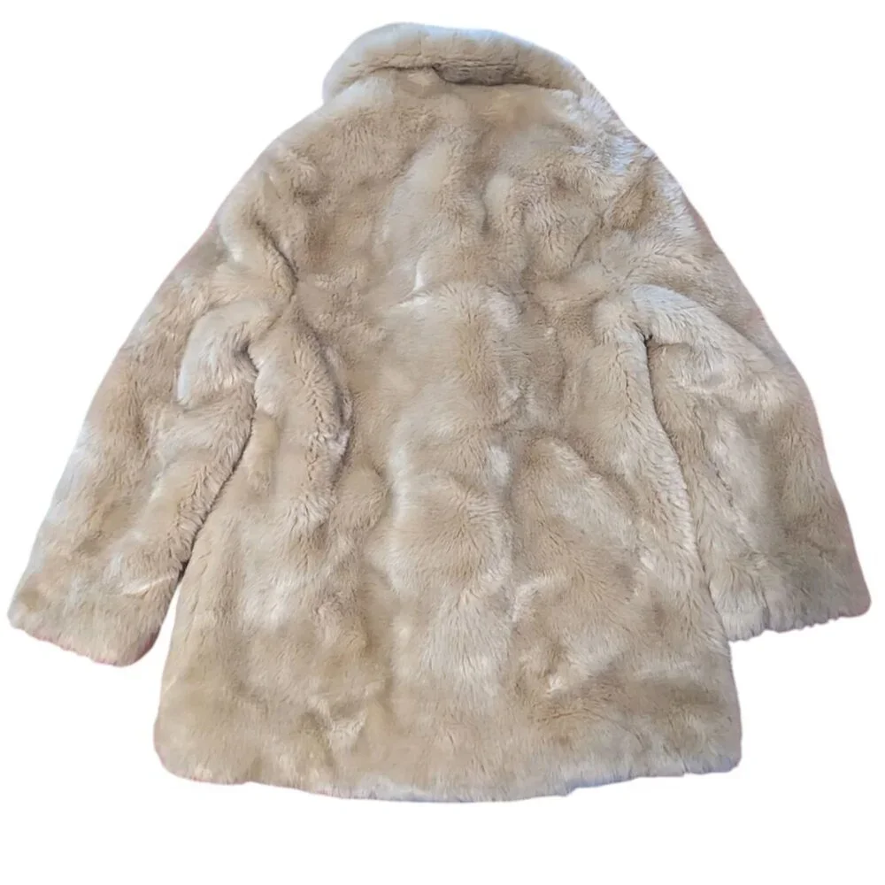 Vintage Faux Fur Long Jacket Winter Coat Mink Mob Wife Zip Scarface‎ Going Out